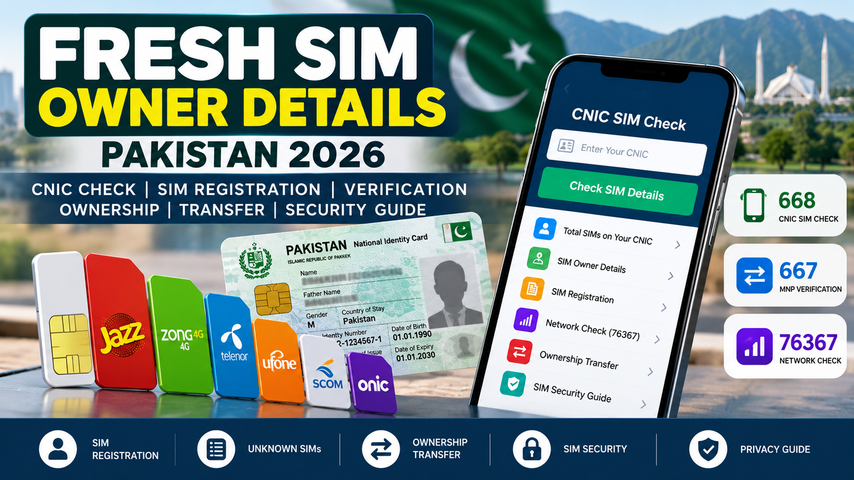 Fresh SIM Owner Details Pakistan 2026 – Complete SIM Registration, CNIC Check, Verification & Ownership Guide