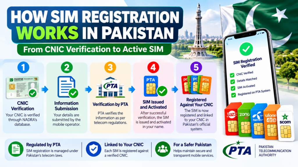 How SIM registration works in Pakistan through CNIC verification and PTA process
