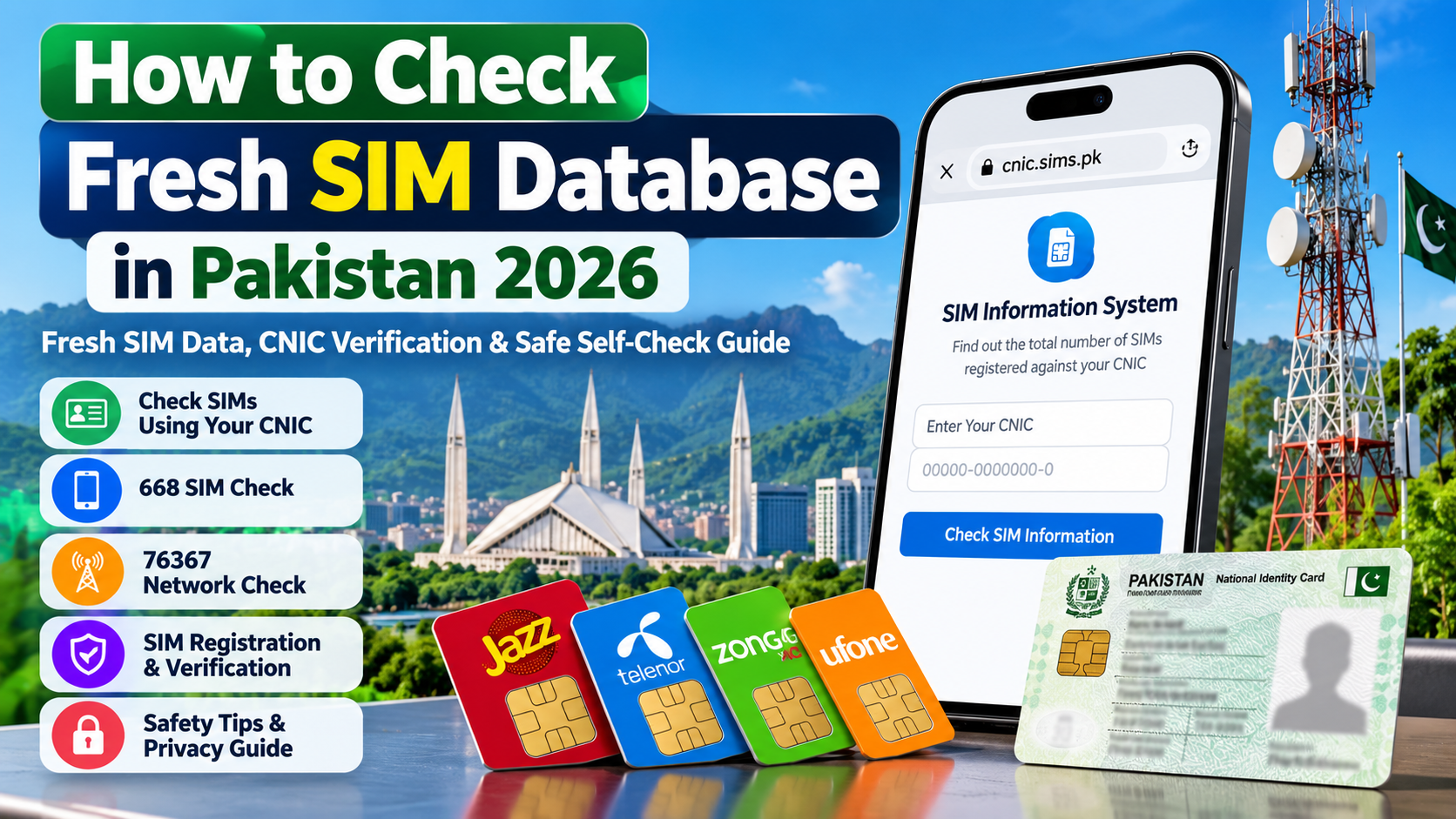 How to Check Fresh SIM Database in Pakistan 2026 – Fresh SIM Data, CNIC Verification & Safe Self-Check Guide