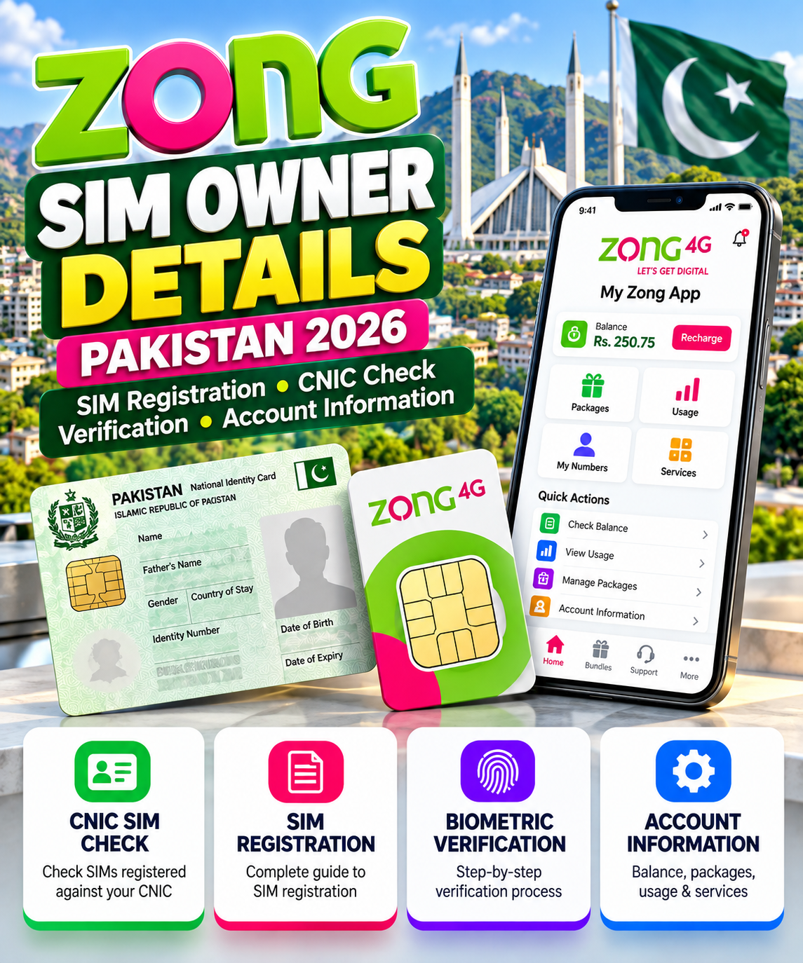 Zong SIM Owner Details Pakistan 2026 – SIM Registration & CNIC Check