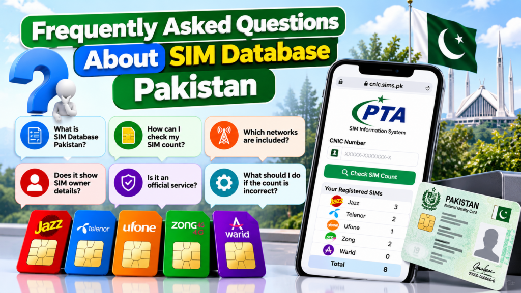 Frequently asked questions about SIM Database Pakistan, SIM count checks and CNIC verification