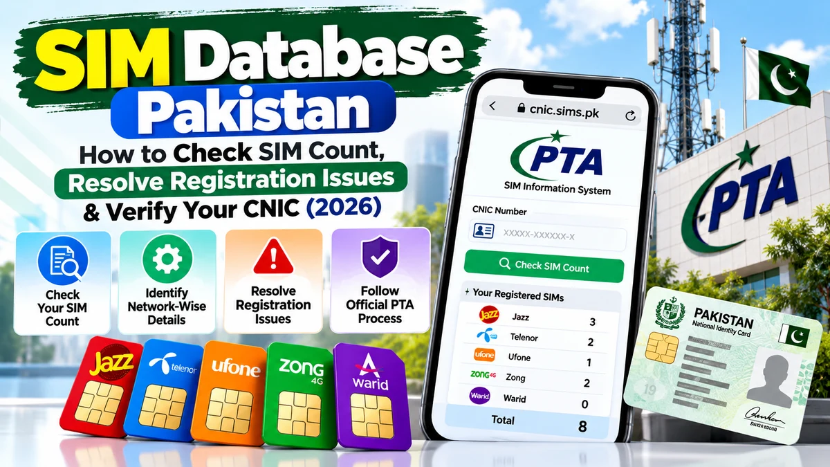 SIM Database Pakistan: How to Check SIM Count, Resolve Registration Issues & Verify Your CNIC (2026)
