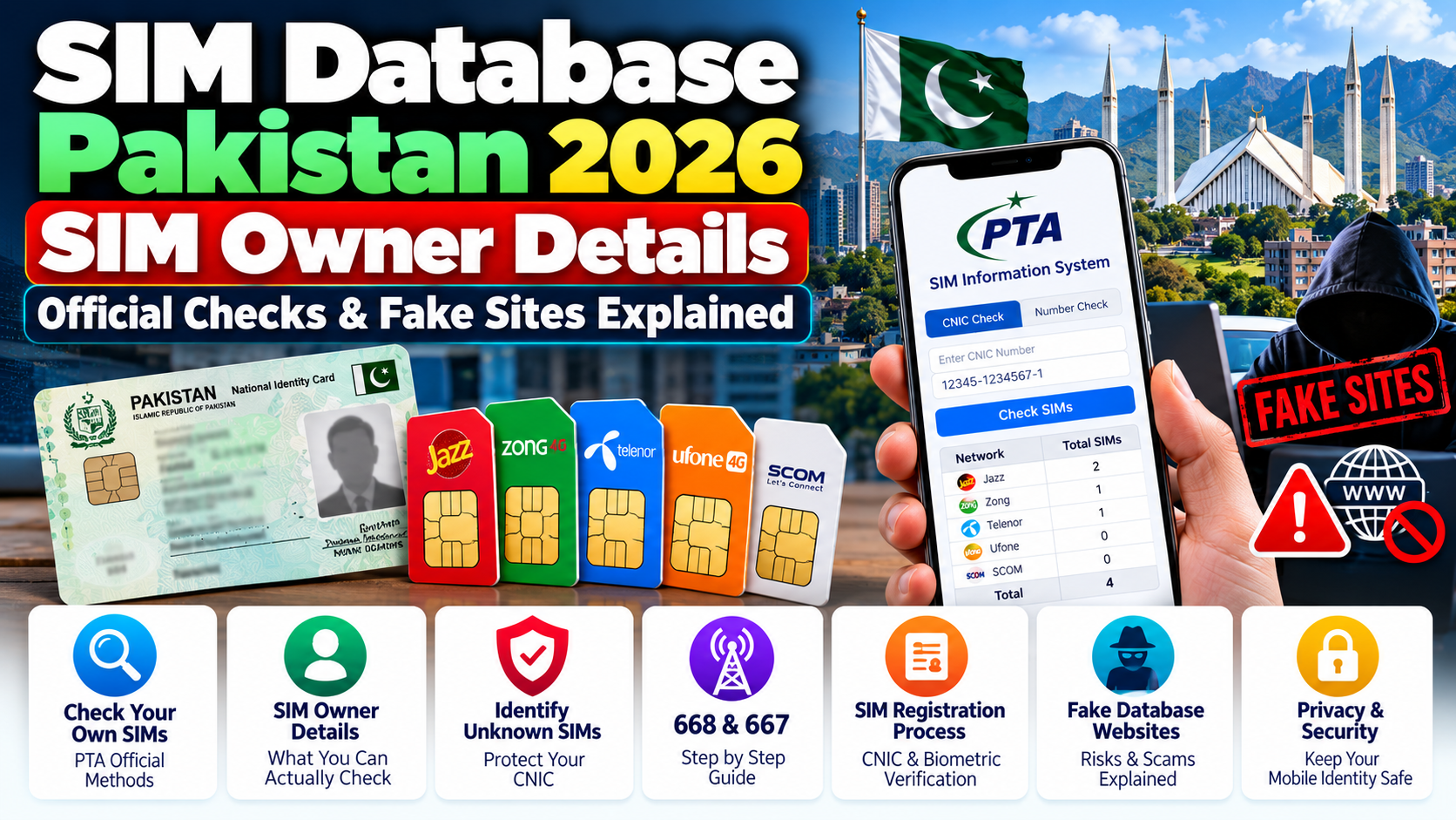 SIM Database Pakistan 2026 – SIM Owner Details, Official Checks & Fake Database Risks