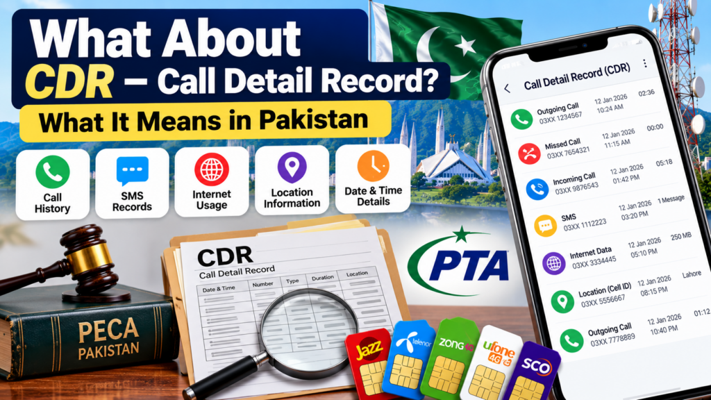 What is CDR Call Detail Record in Pakistan