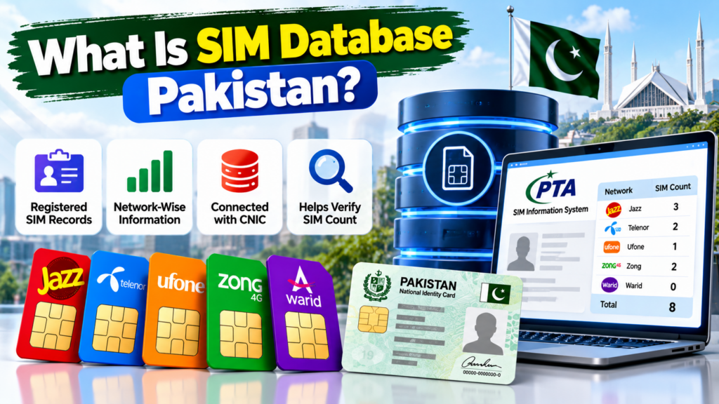 What is SIM Database Pakistan showing registered SIM records, network-wise information and CNIC SIM count verification