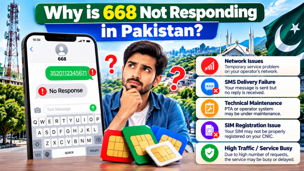 Why is 668 not responding in Pakistan for SIM Owner Details