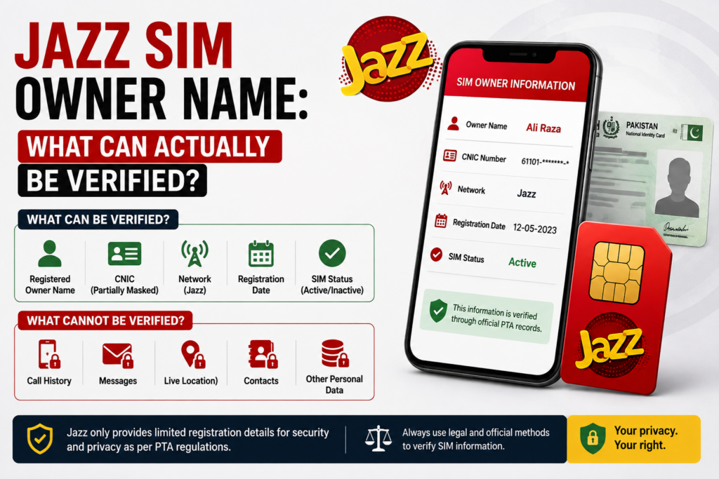 Jazz SIM Owner Name and What Can Be Verified