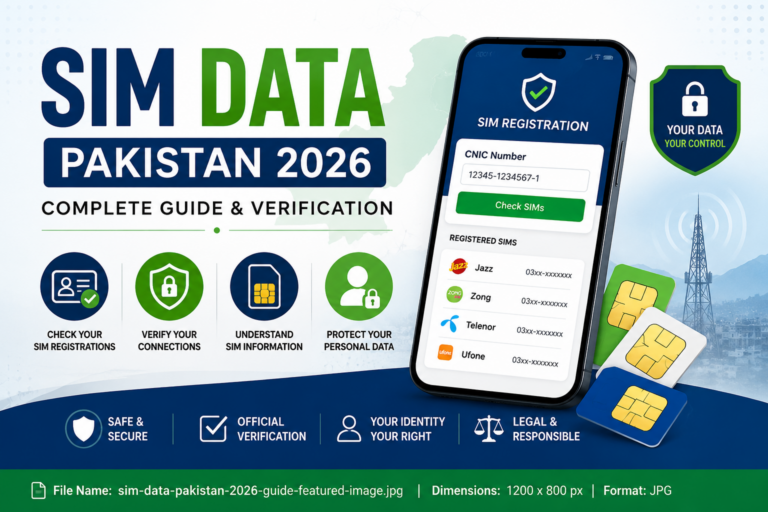 SIM Data Pakistan 2026 guide and SIM registration verification