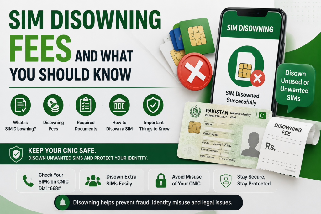 SIM Disowning Fees in Pakistan 2026