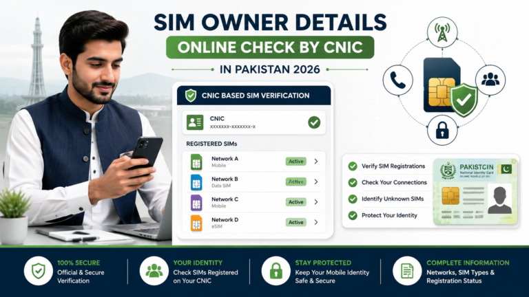 SIM Owner Details Online Check by CNIC in Pakistan 2026